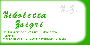 nikoletta zsigri business card